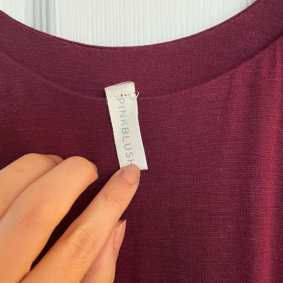 Pink Blush Burgundy 3/4 Bell Sleeve Maxi Dress - Picture 3 of 5